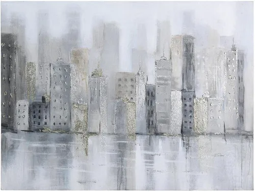 Vista 26 de Empire Art Direct Arte abstracto para pared, lienzo pintado a mano con textura por Martin Edwards, marco negro, 24 x 48 pulgadas, goteo nevado 1