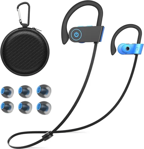 Vista 12 de JOYWISE Auriculares Inalámbricos Bluetooth 16H Tiempo de Reproducción Auriculares con Micrófono Estéreo Intrauditivos, IPX7 Impermeables Deportivos