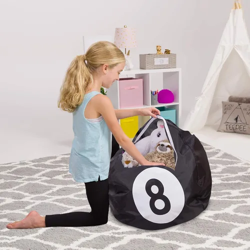 Vista 57 de Posh Creations Funda de puf para niños con almacenamiento para animales de peluche - Organizador de juguetes para niños, Mediano 68.58 cm - Lona