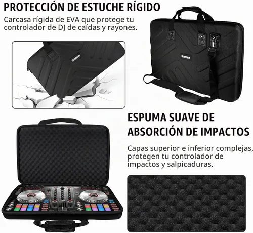 Vista 3 de Funda para DJ - 22.8 x 14.6 x 3.5 pulgadas - Compatible con controlador de DJ Pioneer DDJ-SR/SR2/REV1/Denon MC4000/Numark NVII/Mixtrack
