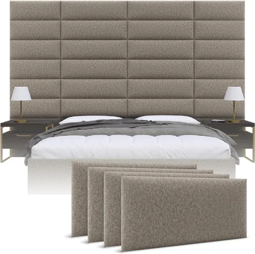 Vista 43 de Vänt - Paneles tapizados de pared, cabeceros de pared tamaño Queen/Full, color beige boucle, juego de 4 paneles