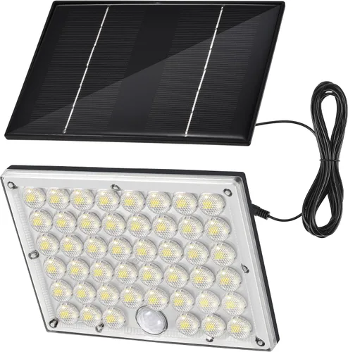 Vista 8 de Pack de 2 luces solares con 184 LED para exteriores, con sensor de movimiento, luces solares de pared impermeables al aire libre con 3 modos