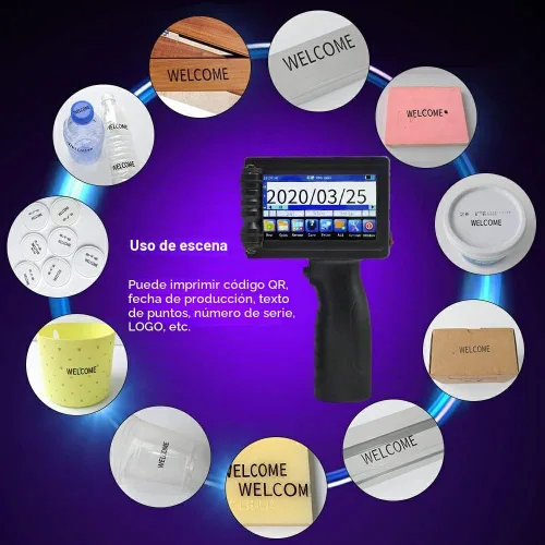 Vista 7 de TOAUTO - Impresora portátil inteligente de inyección de tinta de secado rápido con pantalla táctil LED de 3.7 pulgadas, impresora para codificación