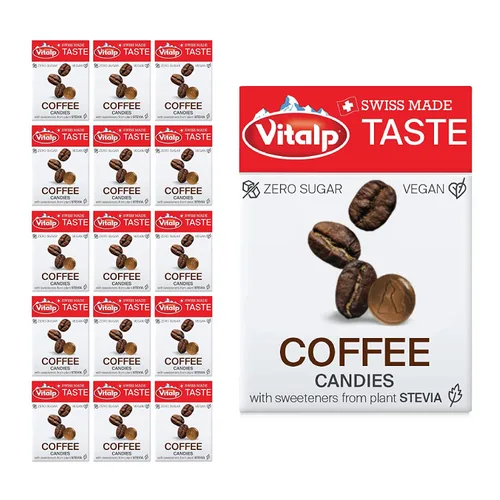 Vista 12 de Vitalp Sabor, Hecho en Suiza, Caramelo Sin Azúcar con Stevia, Vegano, Sabor a Cereza, Paquetes de 25g/0.88 Onzas, 16 Cajas