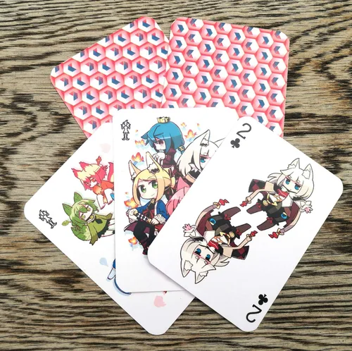 Vista 5 de Naipes de anime # Baraja de póquer 54 cartas todas diferentes # NAGA U Kawaii Anime Chibi Cute Manga