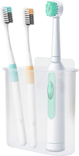 Vista 12 de Paquete de 2 soportes para cepillos de dientes montado en la pared, soporte autoadhesivo para cepillo de dientes para baño, cepillo de dientes