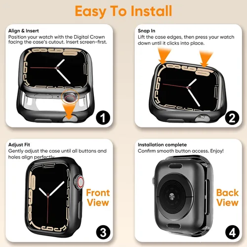 Vista 3 de BOTOMALL - Funda protectora para reloj 38mm 42mm 40mm 44mm (1.5 pulgadas, 1.65 pulgadas, 1.5 pulgadas, 1.73 pulgadas), poliuretano termoplástico
