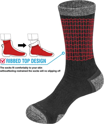 Vista 6 de YUEDGE Calcetines atléticos acolchados de rizo de algodón para hombre calcetines térmicos más gruesos y cálidos calcetines de trabajo para hombres