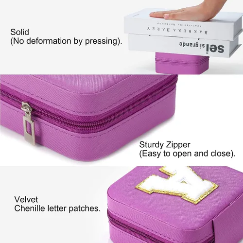 Vista 5 de Parima Regalos de Navidad para mamá, pequeño joyero de viaje, joyero de viaje con espejo para collar, aretes, anillos, organizador Regalos