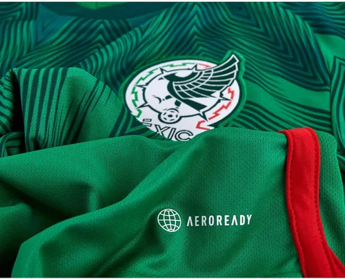 Vista 4 de adidas Camiseta de fútbol mexicano para hombre, Verde