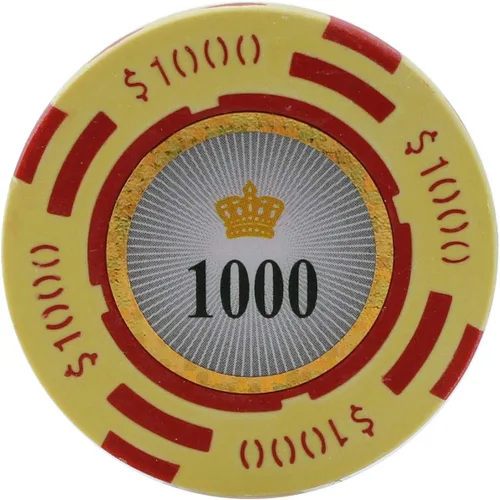 Vista 2 de Versa Games Crown Casino - Fichas de póquer de arcilla en 0.48 oz de peso, paquete de 50 (negro)