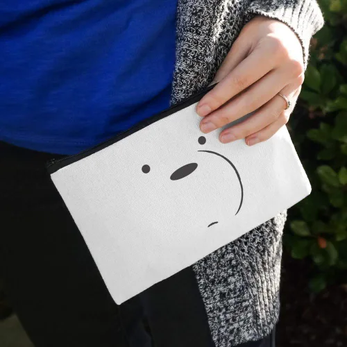 Vista 3 de We Bare Bears - Bolsa organizadora de maquillaje con diseño de oso de hielo, Blanco