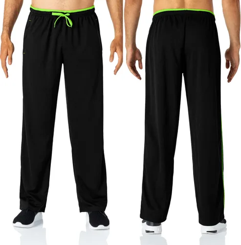 Vista 3 de Butrends Pantalones deportivos de malla para hombre con cordón en la cintura elástica, pantalones deportivos con parte inferior abierta