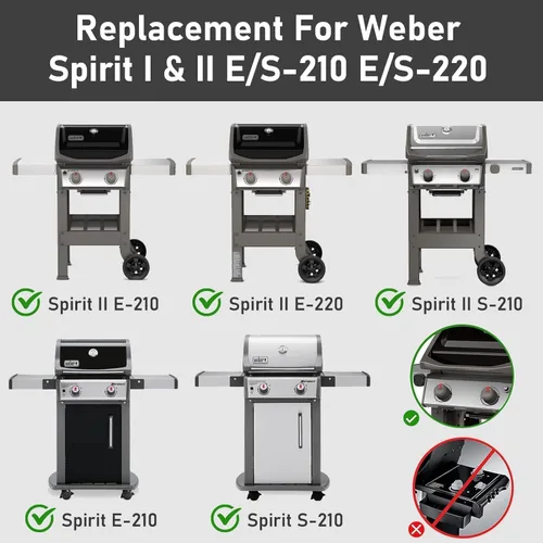 Vista 3 de Barras aromatizantes y quemador de parrilla para Weber GS4 Spirit II 200, Spirit II E-210, Spirit E-210, Spirit 200 Series Grills con control