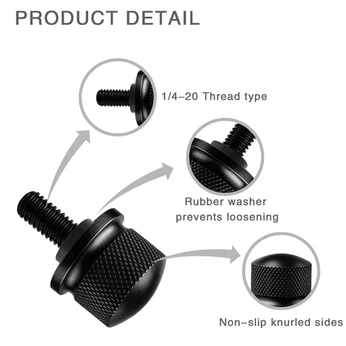 Vista 4 de Tornillo de perno de asiento de aleación de aluminio negro adecuado para Harley Davidson 1996-2024 (1 perno)
