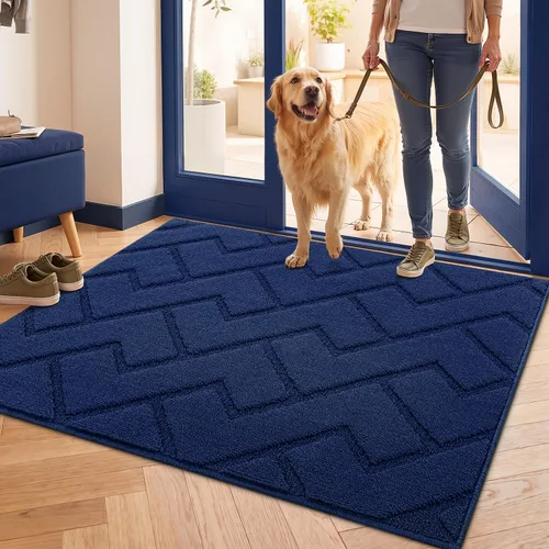 Vista 46 de hicorfe Tapete para puerta delantera para entrada exterior, 20 x 31.5 pulgadas, absorbente, resistente a la suciedad, tapetes de bienvenida