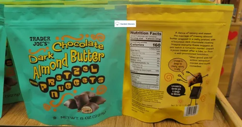 Vista 2 de Trader Joe's2 Trader Joe's - Nuggets de pretzel rellenos de mantequilla de almendras de chocolate oscuro, 8 onzas, 8.01 oz (dos bolsas)