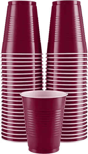 Vista 7 de Amcrate Vasos desechables, vasos de plástico negros de 18 onzas, fuertes y resistentes para bodas, Navidad, Halloween, paquete de 50