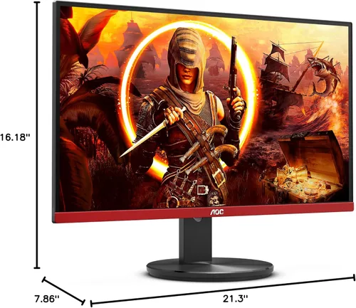 Vista 10 de AOC G2490VX - Monitor para juegos sin marco de 24 pulgadas, FHD 1920 x 1080, 1 ms 144 Hz, FreeSync Premium, 126% sRGB / 93% DCI-P3, 3 años