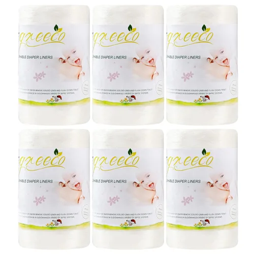 Vista 11 de wegreeco Revestimientos de pañales sin perfume, sin fragancia y sin cloro, 100 hojas por rollo (1 rollo)