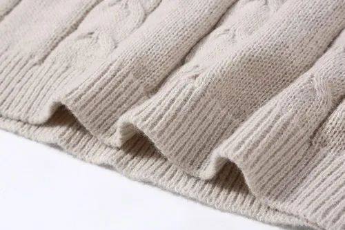 Vista 6 de CHARTOU - Conjunto de 2 piezas de suéter y falda larga de punto grueso trenzado para mujer, para invierno