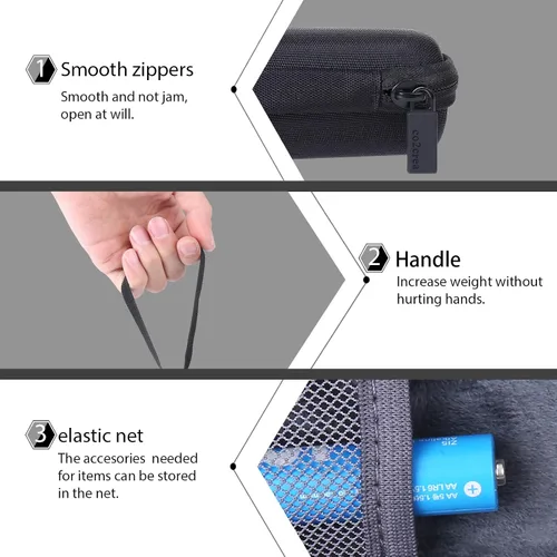 Vista 3 de co2CREA Funda protectora dura para Zoom H1n H1 H1 Digital Handy Recorder Duro, Reemplazo de estuche de viaje portátil (funda negra)