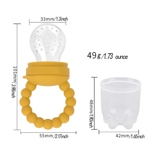 Vista 5 de Alimentador de frutas Chupete de fruta Alimentador de chupete de frutas Juguete de silicona para bebés Alimentador de frutas para bebés Chupetes