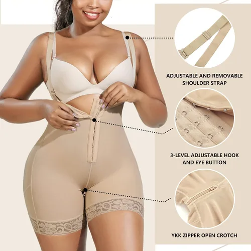 Vista 3 de BUXOMFEM Fajas Colombianas - Body moldeador de cintura para mujer con control de abdomen cuerpo completo levantamiento de glúteos busto abierto