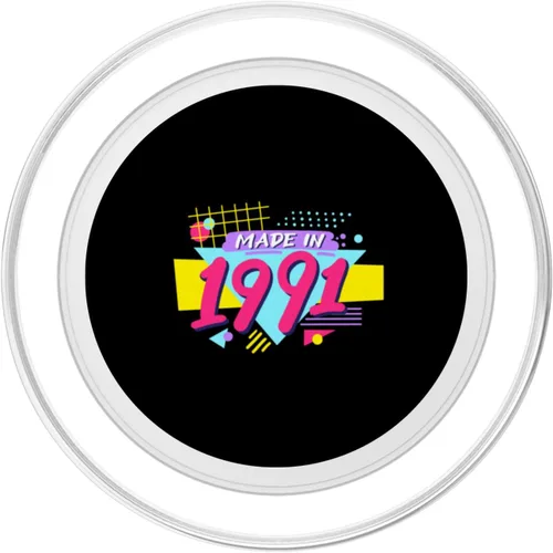 Vista 2 de Made in 1991 90s Nostalgia Retro Vintage 1990s 33rd Birthday PopSockets MagSafe PopGrip for iPhone