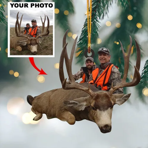 Vista 5 de Personaliza tu adorno fotográfico, adorno de mica con foto personalizada, adorno fotográfico, regalo para Navidad familiar 2024