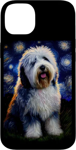 Vista 15 de Old English Sheepdog in Starry Night Painting Dog Mom Dad Case for iPhone 17