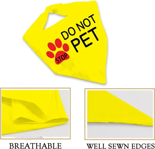 Vista 4 de JXGZSO Bandana para perro (DO NOT PET Y D) - Talla única (27.6 in x 13.4 in) - Fibra de poliéster suave - Estilo clásico - Patrón geométrico NO SE