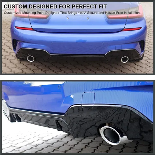 Vista 3 de Spec-D Tuning Alerón difusor de escape único trasero compatible con BMW G20 3 Series M Sport 2019-2020