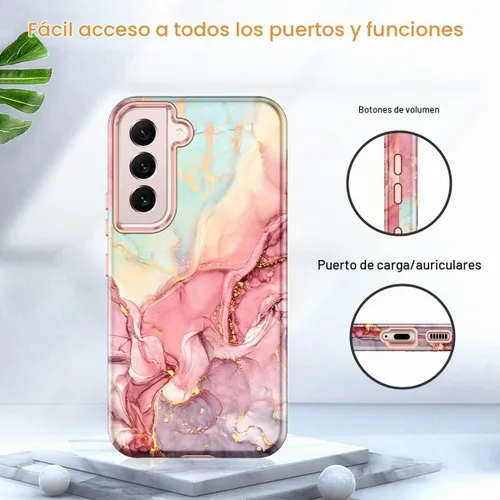 Vista 9 de Btscase Funda para Samsung Galaxy S22+/S22 Plus 5G, Patrón de Mármol 3 en 1 Resistente a Prueba de Golpes de Servicio Pesado Cuerpo Completo Rígida