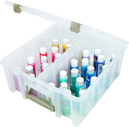 Vista 6 de ArtBin 6990AB Super Satchel Caja de Compartimentos de Doble Profundidad - Almacenamiento de Arte con 8 Compartimentos Removibles, Cierre Inteligente