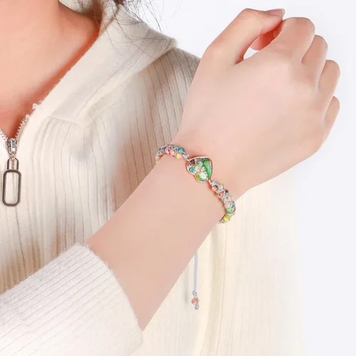 Vista 4 de MOOGEEN Pulsera de piedra natural para mujeres, adolescentes, niñas, regalos para mejor amiga, hermana, mamá, hija, nieta, bohemia, hecha a mano