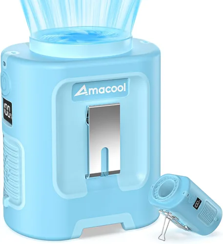 Vista 28 de AMACOOL Mini ventilador de cintura portátil con clip, 13,000 rpm, 4 velocidades, ventilador de cuello personal, hasta 24 horas de duración