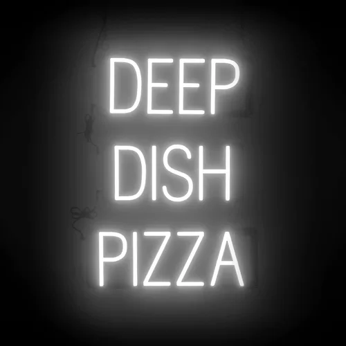 Vista 19 de SpellBrite Cartel PIZZA Letrero relacionado con pizza con aspecto de neón, fuente de luz LED azul 17.6 x 6.3 pulgadas Ultra-Bright