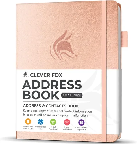 Vista 24 de Clever Fox - Libreta de direcciones con pestañas alfabéticas - Libro de teléfono y direcciones de cuero PU para guardar contactos de forma segura