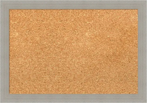 Vista 10 de Amanti Art Natural Cork Board for Wall, 18x24 Vision Board with Grey Wood Frame, Small Corkboard Office Decor for Home Organization, Country Rustic