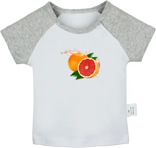 Vista 6 de Camiseta con estampado de pomelo de frutas, camisetas de bebé para bebés, camisetas de manga corta para recién nacidos, camiseta gráfica para niños