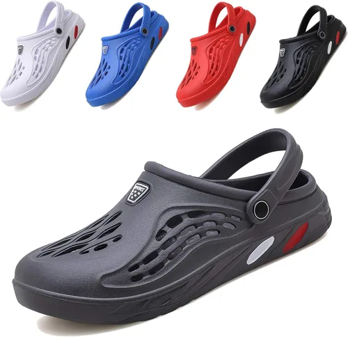 Vista 12 de CYian Zuecos clásicos para hombre y mujer, ligeros, sin cordones, pantuflas de playa, zuecos de jardín