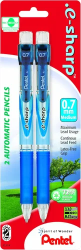 Vista 2 de Pentel. E-Sharp - Lápiz automático, 0.020 in, barriles surtidos, paquete de 2 (AZ125BP2M-K6)