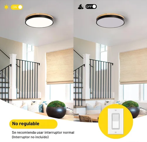 Vista 8 de Lámpara de techo moderna de madera negra de 11.81 pulgadas Negro- No regulable