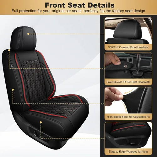 Vista 3 de IKABEVEM Fundas de asiento de coche para Subaru Impreza 2012-2026 #064 Negro y línea roja