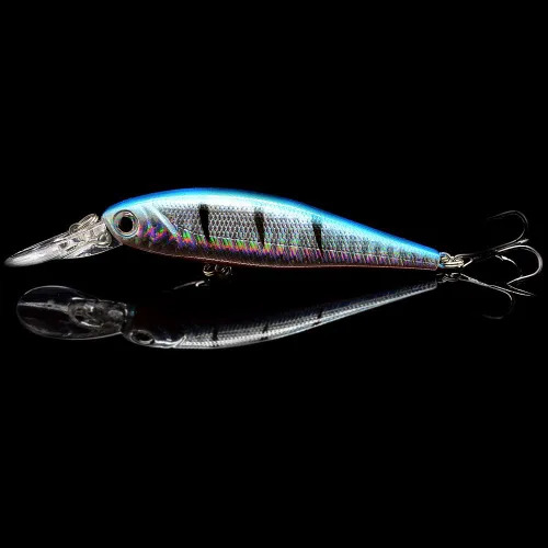 Vista 4 de Paquete de 10 señuelos de pesca, cebos duros, crankbait y Swimbait Kit de señuelos para agua dulce y salada, lubina, trucha, lucioperca, pez rojo