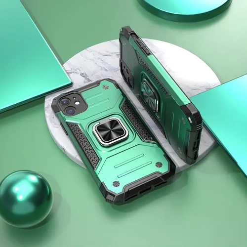 Vista 2 de Funda delgada para iPhone 11 con protector de pantalla, absorción de golpes, resistente a prueba de caídas, con soporte de montaje en automóvil