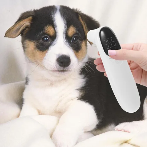 Vista 5 de Veemoon Termómetro recargable sin contacto para gatos y perros, sensor flexible preciso con pantalla LED, adecuado para animales de granja