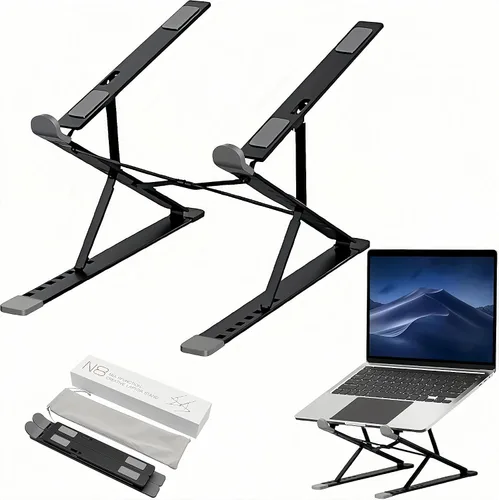 Vista 11 de Soporte ajustable para portátil de 7 niveles, elevador Negro