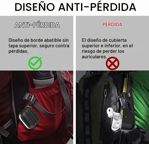 Vista 2 de Funda para AirPods Pro, funda de silicona impermeable para AirPods Pro 2, protección impermeable, portátil, para USB-C/inalámbrico, antipérdida, una
